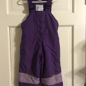 Girls Purple Snow Bibs